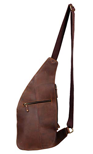 Bolsa de pecho marrón para hombre, bolso bandolera casual de negocios 3