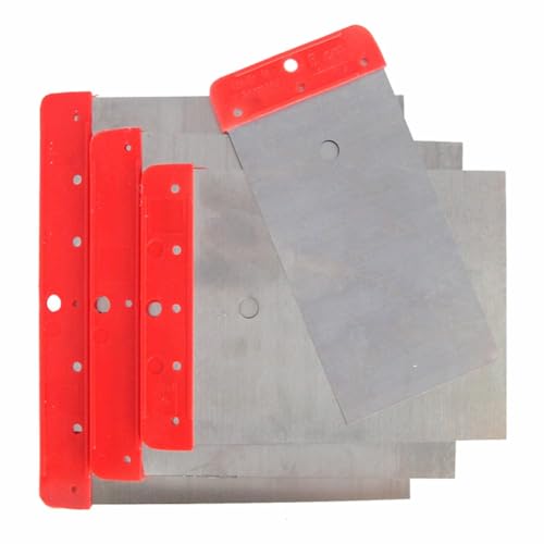 Espátula - juego de 4 espátulas carrocero metálicas, ideales para aplicar y alisar masillas. Diseño resistente y duradero.