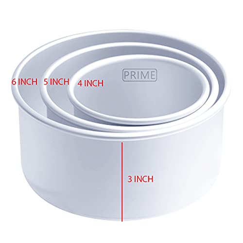 Image of Prime Bakers and Moulders Round Aluminium Cake Baking Mould Set Of 3 Tins For Oven, Silver