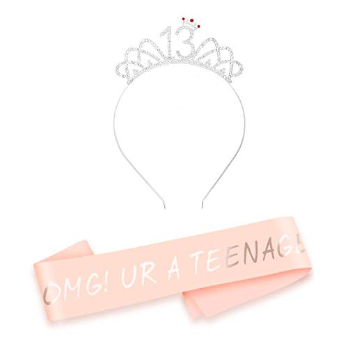 Tiara para niñas y banda de satén ideal en baby shower