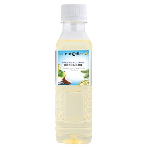 Image of nutndiet Premium Edible Coconut Oil for Cooking, 200ml PET Bottle | Natural Coconut Oil | Perfect Choice for Frying, Baking, Sauteing, and Everyday Healthy Cooking Needs