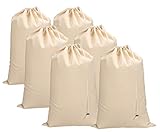 Cotton Laundry Bag With Drawstrings,Heavy Duety Laundry Bag,Canvas Laundry Bags, Easy To Carry,Washable Laundry Bag,Santa Bag,Laundry Hamper Bags 24x36 inch -Natural - Pack of 6