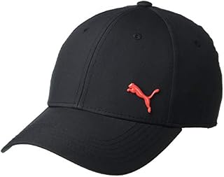 PUMA Men's Stretch Fit Cap, Black/Red, L/X-Large