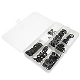 SHINEOFI 260pcs Manganese Steel Washers Push-on Fastener Kit M3- Internal Tooth Locking Washers for Industrial and Mechanical Assembly