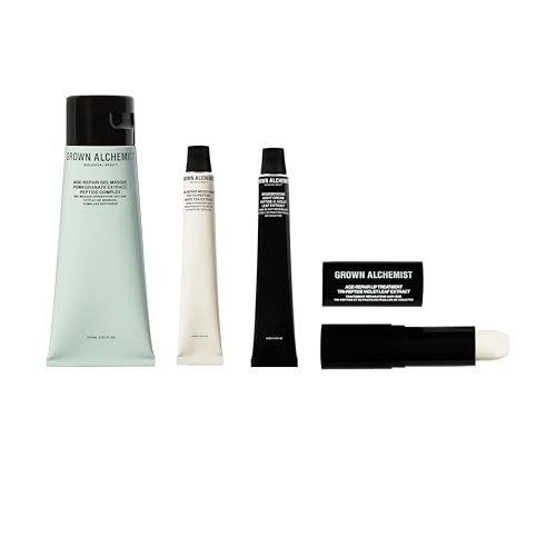Grown Alchemist Age-Repair Skincare Kit - Skincare Set Gift Exclusive - Regenerating Vitamin C Night Cream 12 ml, Age-Repair Gel Face Mask, Anti Aging Face Moisturiser 12 ml, Lip Care Treatment 12 ml