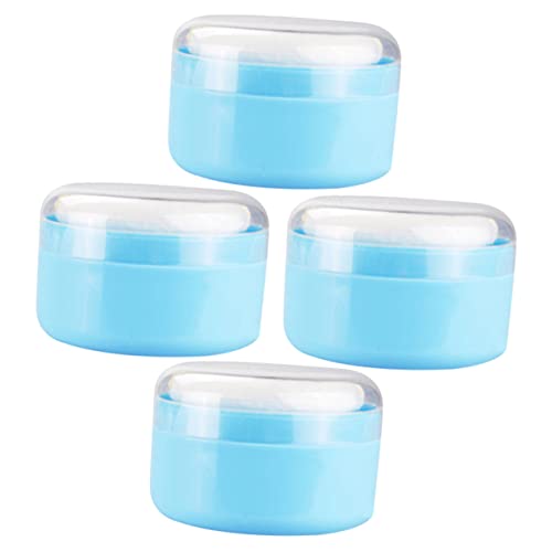 WRITWAA Travel-Friendly Powder Puff Box Set 4pcs Plastic Sponge Easy One-Hand Application