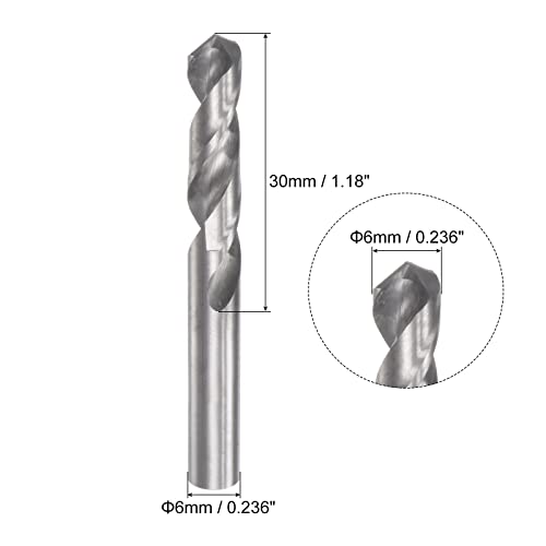 Uxcell A22021800UX0624 Solid Carbide Drill Bits, 6Mm C2/K20 Tungsten Carbide Jobber Drill Bits Straight Shank Drilling Tool thumb #1