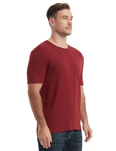 100% Merino Wool T Shirts for Men, Short Sleeve Lightweight Crew Undershirt, No-Odor Base Layer for Hiking Travel2