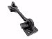 eÛs | 4.5" Cabin Hook and Eye Latch - Cast Iron Lock for Sliding Barn Doors, Cabin Doors, Double Doors, Gates, Garage and Shed Doors - Black Finish Decor for Indoor and Outdoor - Handcrafted | H450CHB