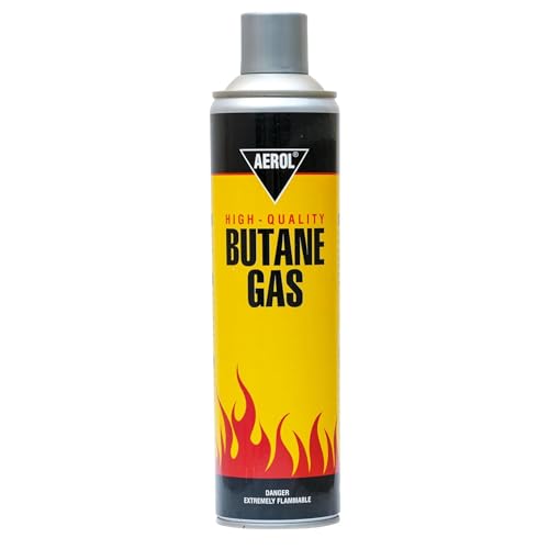 Image of Aerol Steel Butane Gas Canister 225GM for Camping Stove, Blow Torch & Portable Burner | Fuel Cartridge