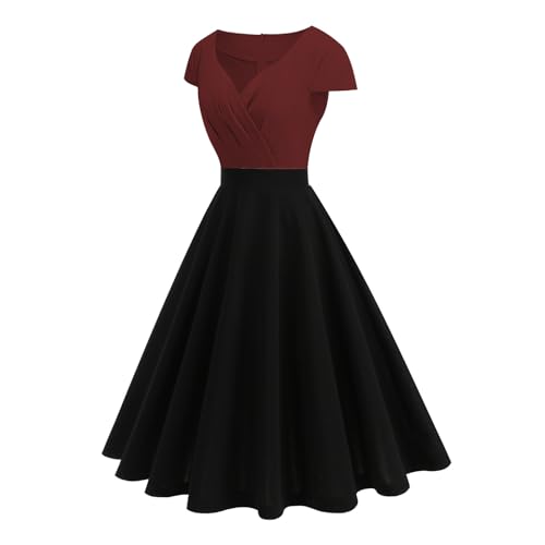 NaRHbrg Womens Cocktail Dress V Neck Cap Sleeve A Line