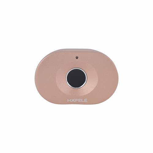 Image of Hafele Kabi-Iris Cabinet Lock, Rose Gold, Capacitive Fingerprint Access, Status Indicator, Smart Lock for Cabinet and Drawers
