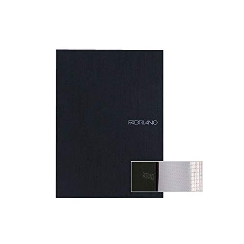 Fabriano EcoQua Dot Grid Note Pad, Large, Glue-Bound, 90 Sheets, Black