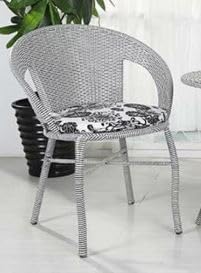 Image of 2+1 Outdoor Indoor Patio Furniture Sets Rattan Wicker Chair Patio Set Bistro Set Conversation Set Balcony Outdoor Garden Furniture Chair (Silver and Multicolor Cushions)