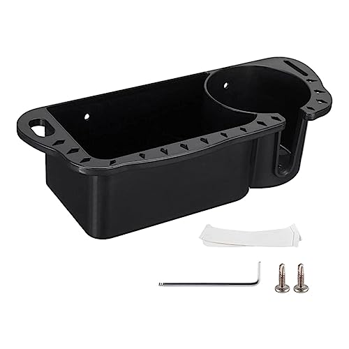 YIJU Boat Accessory Organizer with Drainage for Fishing Equipment and Cup Holder, Black