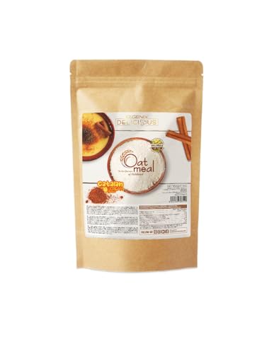 iO.GENIX - OATMEAL | Harina de Avena | 1kg | 100% Avena Integral | Fuente de Proteína | Bajo Contenido en Azúcares (Crema Catalana)