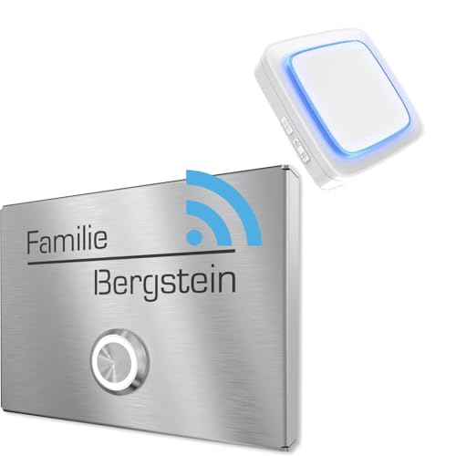 Timbre inalámbrico Graviers en acero inoxidable cepillado personalizado 4