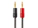 Monoprice Premium Braided Speaker Wire 14AWG - With Gold Plated Banana Plug Connectors - Affinity Series, 1 Pack, 6 Foot Red/Black