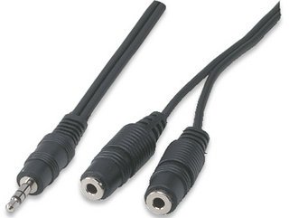 Cable divisor de audio estéreo 3.5mm de 6 pies miniatura 3