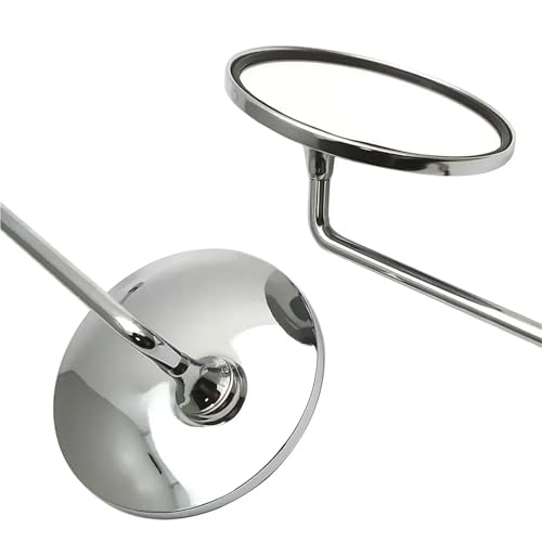 Rétroviseur De Moto Universel Une Paire De Rétroviseurs Chromés For Moto Et Scooter Guidon De 8mm 22mm 25mm Ronds Ovales Convexes(For M8 hole)