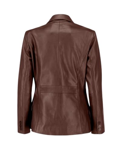 Image of Jild Classic Style Leather Blazer Women - Casual Coat Leather Jacket Women