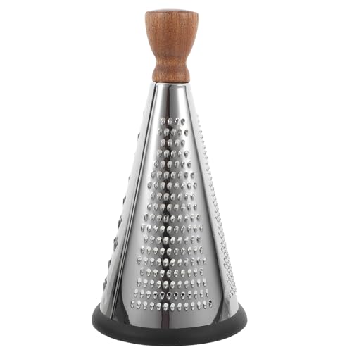 Rallador de queso cónico redondo de 9 pulgadas con mango de madera miniatura 1