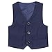 Freebily Gilet Bambino Elegante Blu e Nero Cotone Blazer Cerimonia Abito Elegante da Sposa Matrimonio Smoking Bimbo Maschio Gentleman Cappotto Invernale Autunno Blu Scuro 6-7 Anni
