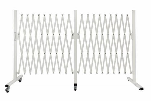 ワンモード アルミ伸縮フェンス5m SSF500 幅61〜500cm 庭やガレージの仕切り侵入防止など (ホワイト)