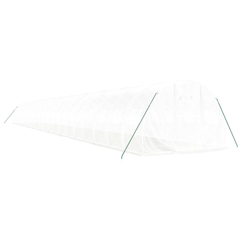 Homgoday Invernadero con Estructura de Acero Blanco 66 m² 22x3x2 m, Invernadero Caseta Jardín Terraza Plantas Semilla Cultivo Huerto Verduras Cubierta Casero