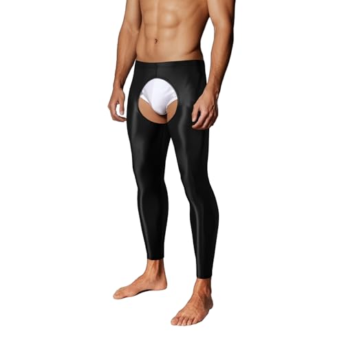 ZONBAILON Men's Thermal Leggings with Unique Opening, Silky Elastic Fabric, 4 Colors for All Occasions
