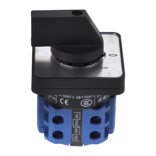 BESPORTBLE Interruttore Rotativo Camme Posizioni per Commutazione Alimentazione Motore Alta Capacità Controllo Fase Affidabile e Cambio Fonte Efficiente