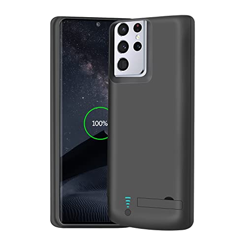 BAHOND Battery Case for Samsung Galaxy S21 Ultra 5G, 5000mAh Rechargeable Extended Battery Charging Charger Case, Add 100% Extra Juice, Not for S21 or S21+ (6.8 inch) Black