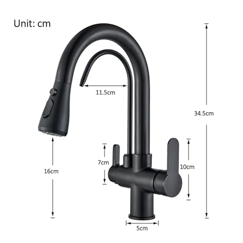 Mitigeur de cuisine noir mat avec douchette extractible et design élégant durable