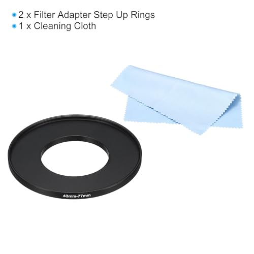 PATIKIL 43mm-77mm Metal Step Up Ring with Cleaning Cloth - Image 3