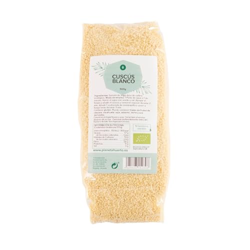 PLANETA HUERTO | Cuscús Blanco ECO 500 g - Sémola de Trigo Ecológica, Rica en Hidratos de Carbono y Nutrientes Esenciales, Ideal para Platos Tradicionales