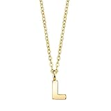 1928 Jewelry Women's 14K Gold Dipped Minimalist Initial L Dainty Pendant Necklace, 20