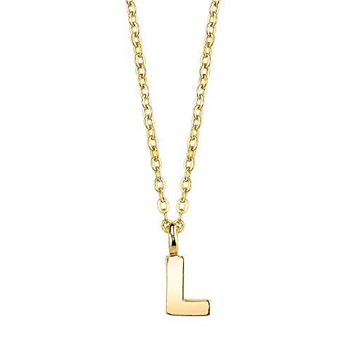 1928 Jewelry Women's 14K Gold Dipped Minimalist Initial L Dainty Pendant Necklace, 20
