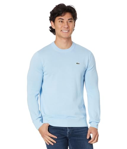 Lacoste Men's Long Sleeve Crewneck Cotton Jersey Sweater, Panorama, Large