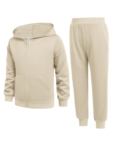 Arshiner Boys' 2 Piece Athletic Tracksuit Jogging Sets Outfit Sweatsuit Zip Up Hoodie and Active Pants for Kids 5-14 Years