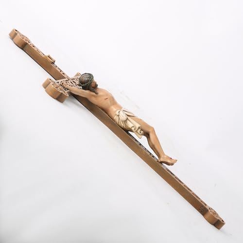 Cruz de parede com crucifixo católico BC, decoração de casa de parede de Jesus Cristo, visual esculp