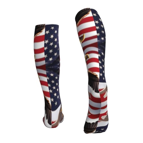 Bald Eagle With American Flag Premium Compression Sock, Compression Socks For Women, Compression Socks For Men,Running3