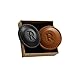 THOM Personalized Golf Marker A-Z, (Set of 2) for Golfers - Magnetic Ball Marker Handmade with 100% Vegan Leather - Fun Golf Stuff for Men - Customized Golf Gifts (R, Black/Brown)