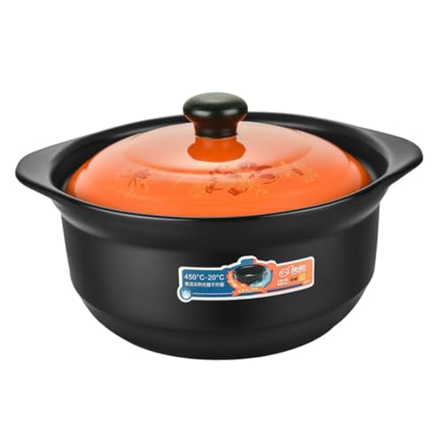 Ciieeo Casseruola in Ceramica Per Stufati Di Cibo Pentola Da Cucina Multifunzionale Con Coperchio Per Brasare Zuppe e Pollo