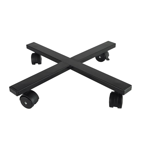 tecnokit carrello porta piante con ruote 40x40 cm in acciaio per interno esterno | portavasi nero per vasi rotondi e quadrati | supporto mobile portata 90 kg made in italy