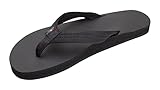 Rainbow Sandals Women’s Single Layer Classic Rubber w/EVA filled Nylon Strap, Black, Ladies X-Large / 8.5-9.5 B(M) US