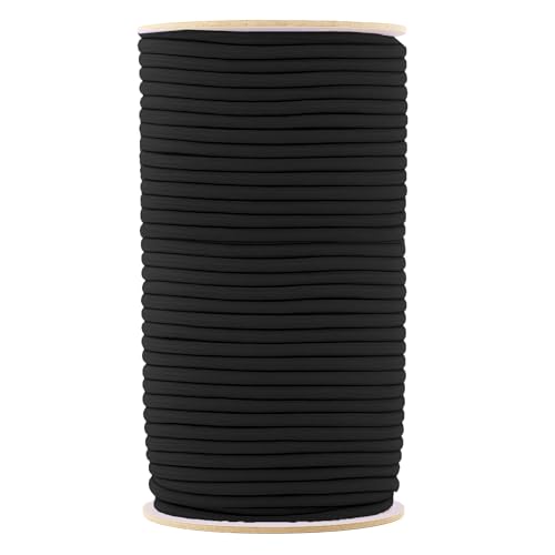 Mandala Crafts 2mm Black Elastic Cords for Jewelry Making & Beading 76 Yards Stretchy Bracelet String - Strong Round Elastic Thread for Sewing & Adult Crafts