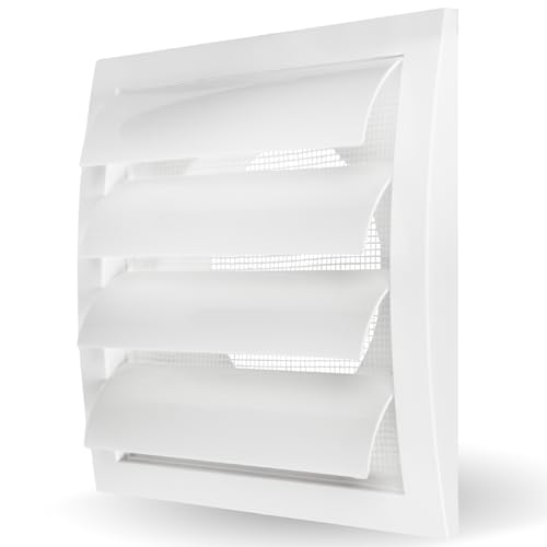 Vent Systems Ø 125 mm 190 x 190 mm biała osłona kanału wentylacyjnego z klapkami tłumika. Pokrywa wywiewu powietrza z klapą wyciągową. Zastosowania ogrzewania, chłodzenia i wentylacji. Wewnętrzna i