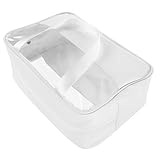 UKCOCO Bolsa de Maquillaje Grande a Prueba de Salpicaduras Blanca, Neceser de Viaje Portátil Gran Capacidad y Asa de Transporte, Bolsa de Aseo Patchwork para Mujer, Organizador