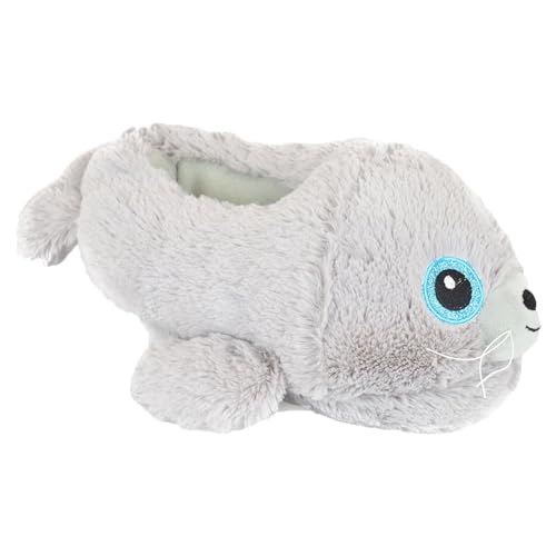 A2Z 4 Kids Pantofole invernali a forma di animale, per bambini e bambine, in peluche, calde pantofole a forma di cartone animato, per camminare, antiscivolo, con suole morbide, per bambini,