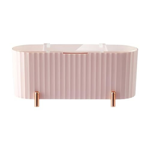 Scatola Portaoggetti per Cosmetici Coperchio Trasparente Antipolvere Divisori in PP Organizzatore per la Cura della Cosmetica in e cotone pelle